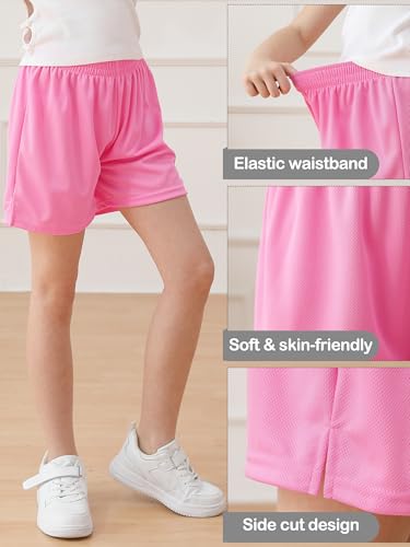 Resinta Girls Athletic Mesh Shorts Basketball Soccer Active Sports Gym Shorts for Youth Kids - Image 4