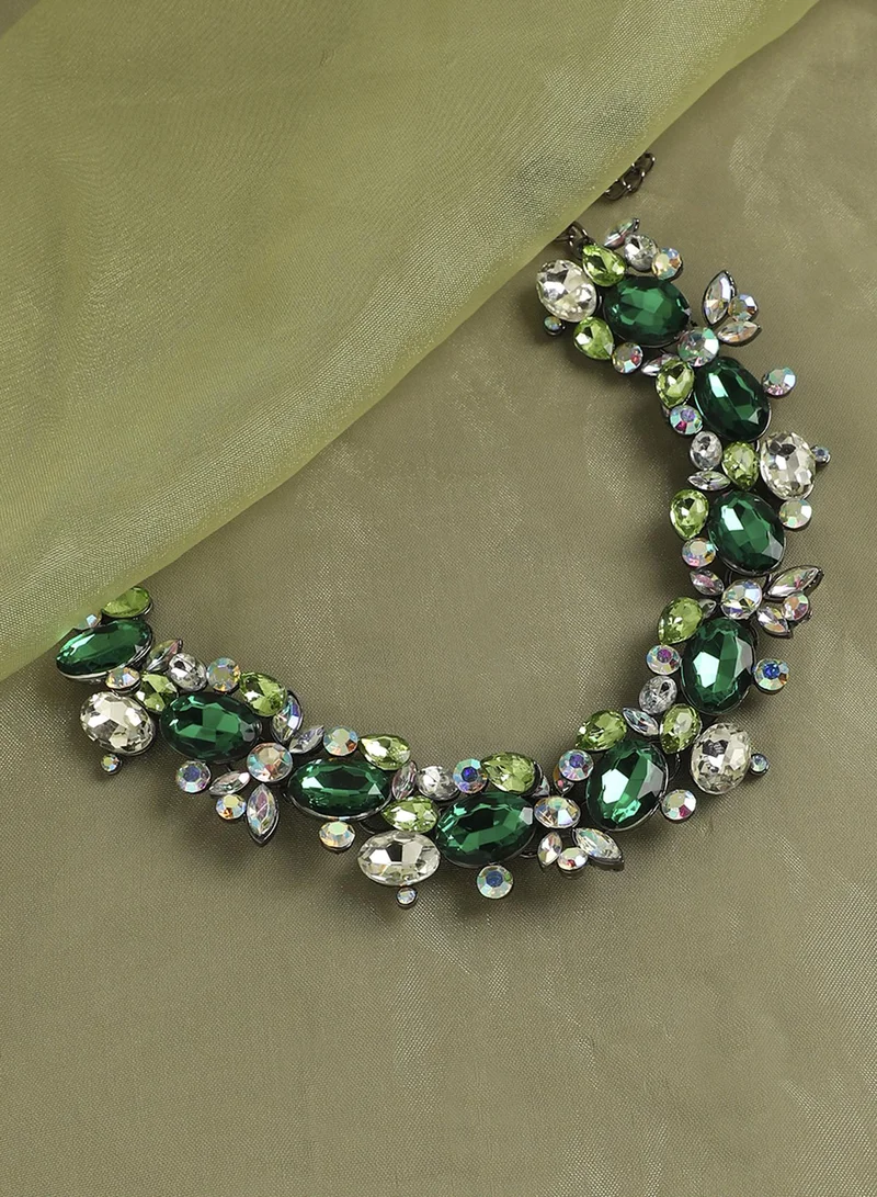 SOHI Regal Gemstone Cascade Artificial Necklace Jewellery