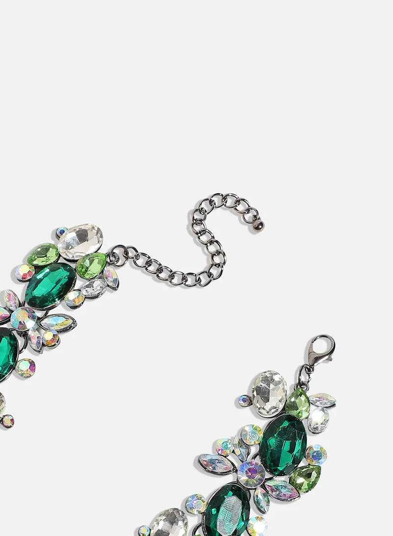 SOHI Regal Gemstone Cascade Artificial Necklace Jewellery