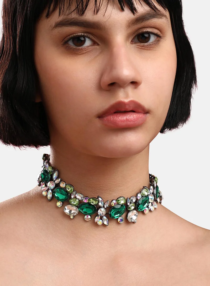 SOHI Regal Gemstone Cascade Artificial Necklace Jewellery