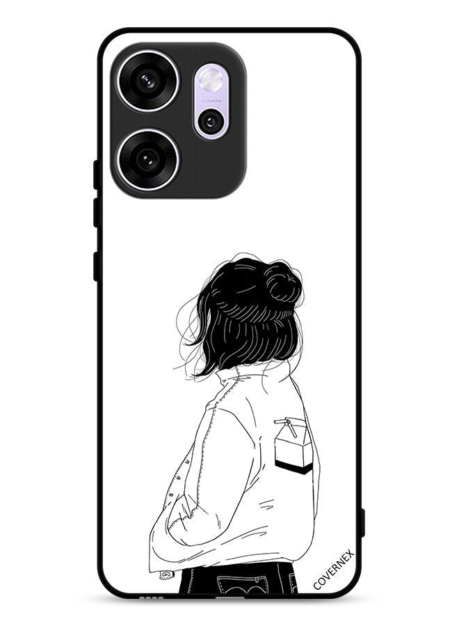 Covernex Oppo Reno14 F Protective Case Cover Girl Think Very Deep