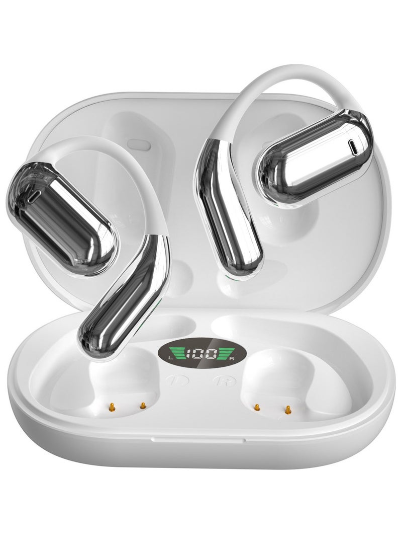 caijin AI Language Translator Earbuds, Bluetooth 5.4 Headphones Translator, Support 144 Languages and Accents, Comfortable and Stable to Wear, Compatible with iOS and Android, Great for Travel Business Study, White - Image 1