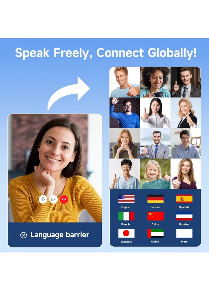 caijin AI Language Translator Earbuds, Bluetooth 5.4 Headphones Translator, Support 144 Languages and Accents, Comfortable and Stable to Wear, Compatible with iOS and Android, Great for Travel Business Study, White - Image 5