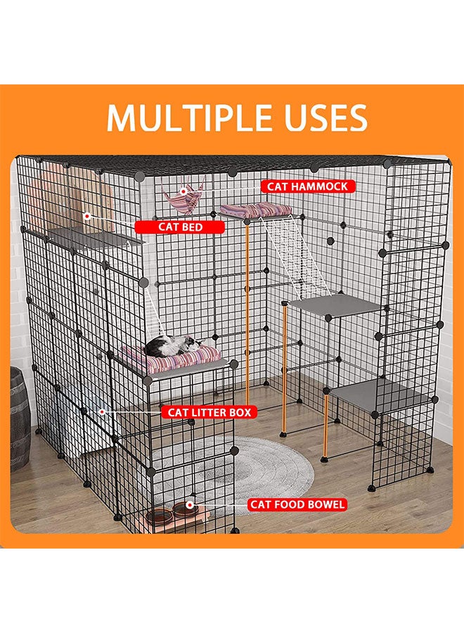 Generic Cat Cage Large DIY Indoor Pet Home Small Animal House Detachable Playpen with 3 Doors 5 Tiers for 1-5 Cat  - Image 3