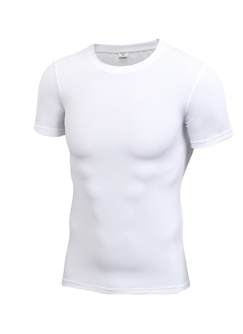 Loquat Men Quick Dry Breathable Elastic T-Shirt White  - Image 1