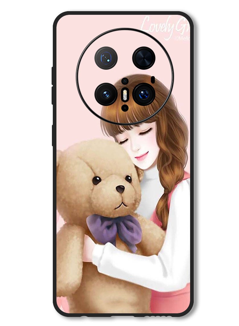Theodor Case Compatible with Huawei Mate 70 Pro/ 70 Pro + Protection Shockproof Bumper Cover Lovely Girl Witih Teddy - Image 1
