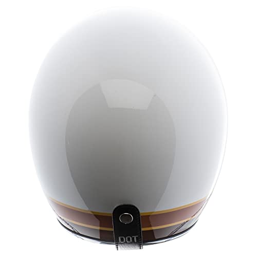 TORC Unisex-adult open-face-helmet-style T-50 3/4 Retro Motorcycle Helmet With Graphic Iso Bars (Gloss White,XX-Large),1 Pack - Image 3