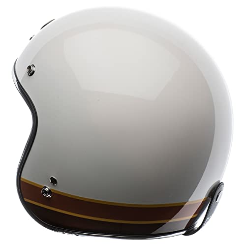 TORC Unisex-adult open-face-helmet-style T-50 3/4 Retro Motorcycle Helmet With Graphic Iso Bars (Gloss White,XX-Large),1 Pack - Image 2