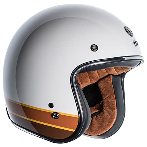 TORC Unisex-adult open-face-helmet-style T-50 3/4 Retro Motorcycle Helmet With Graphic Iso Bars (Gloss White,XX-Large),1 Pack - Image 4