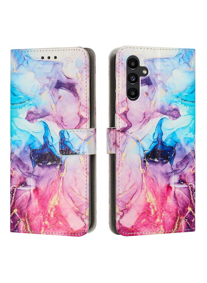 اس-توب جراب لهاتف Samsung Galaxy A54 مصنوع من الجلد بنمط رخامي مطلي - Image 1