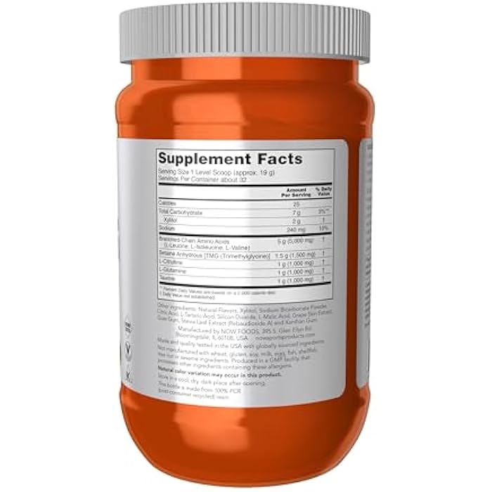 now Sports Nutrition, BCAA (Branched Chain Amino Acids) Big 6, Grape Flavor, 600 Grams - Image 2