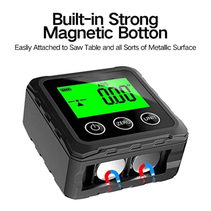 Magnetic Digital Angle Finder, Compact LED Digital Angle Gauge and Level Tool, Measures 4 of 90 Degree Ranges, Essential Woodworking, Electrical, Plumbing and Carpenter Tools - Image 3