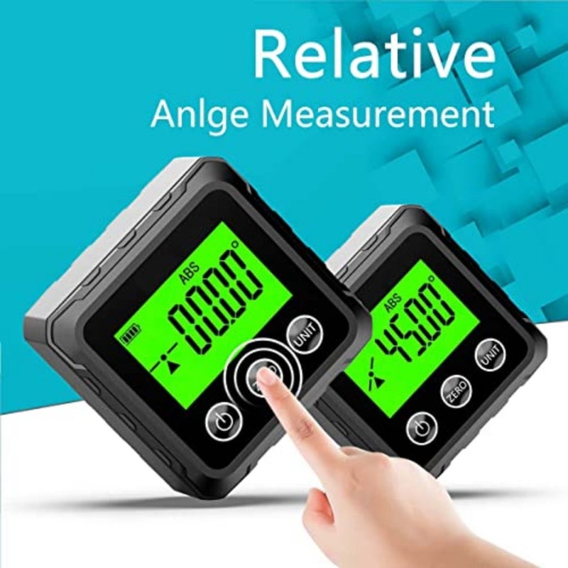 Magnetic Digital Angle Finder, Compact LED Digital Angle Gauge and Level Tool, Measures 4 of 90 Degree Ranges, Essential Woodworking, Electrical, Plumbing and Carpenter Tools - Image 4