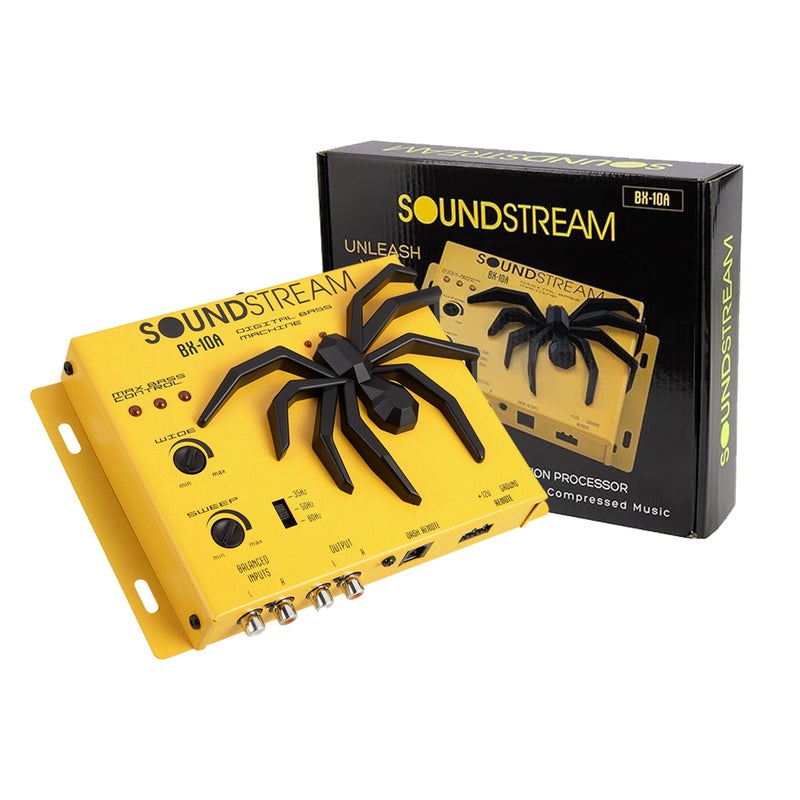 SoundStream BX-10A Bass Restoration Processor with Parametric Bass Equalizer, Digital Bass Processor for Car Audio, Balanced Inputs & Dash Mount Remote Control - Yellow - Image 1
