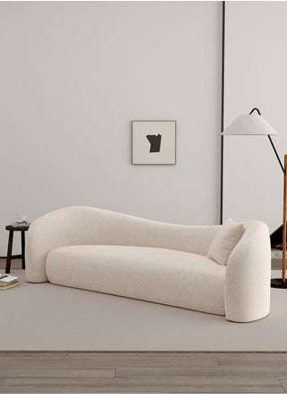 2 Seater Sofa Modern Sofa White Sofa Camel Back Standard Sofa White Bouclé Upholstered Sofa Curly Oatmeal White for Living Room Reception Office Airbnb L140xH76xW78 cm - pzsku/ZFF8BE1A07586C4777DA0Z/45/_/1739358251/4f2fe70f-6d66-4751-a1bb-54d05e477549