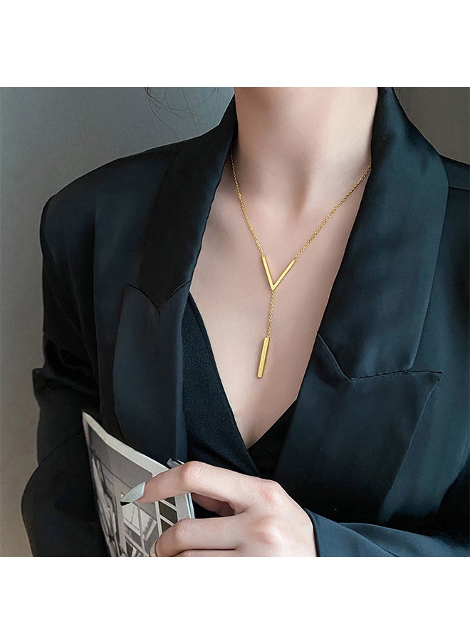 Depend - V-Shaped Pendant Necklace For Women And Girls Trendy Fashion Accessories With A Unique Minimalist Vibe Fashion Jewelry Dress Accessories - Image 1