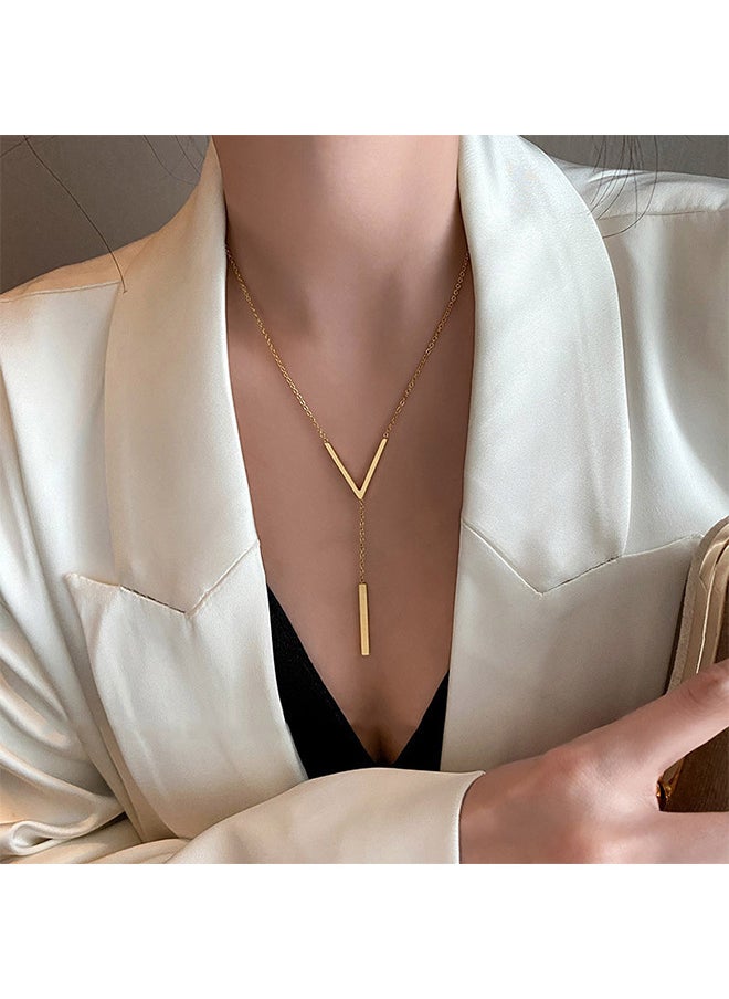 Depend - V-Shaped Pendant Necklace For Women And Girls Trendy Fashion Accessories With A Unique Minimalist Vibe Fashion Jewelry Dress Accessories - Image 1