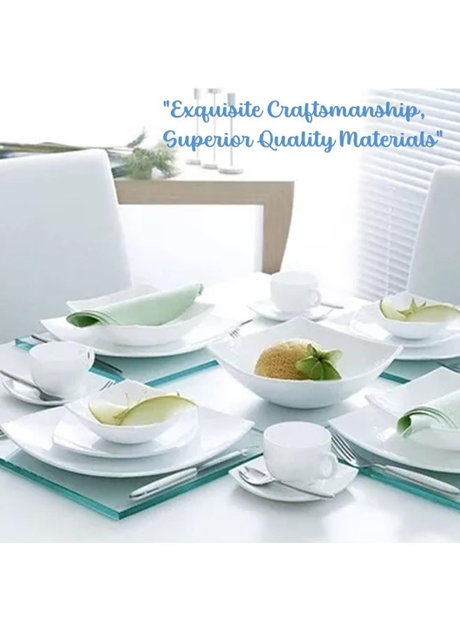 Melrich 10-Piece Opal ware Dinner Set With 3 X 29 Cm Dinner Plate, 3 X 24 Cm Desert Plate, 3 X 23 Cm Bowl,  1 X 23 Cm Serving Bowl  - Image 4