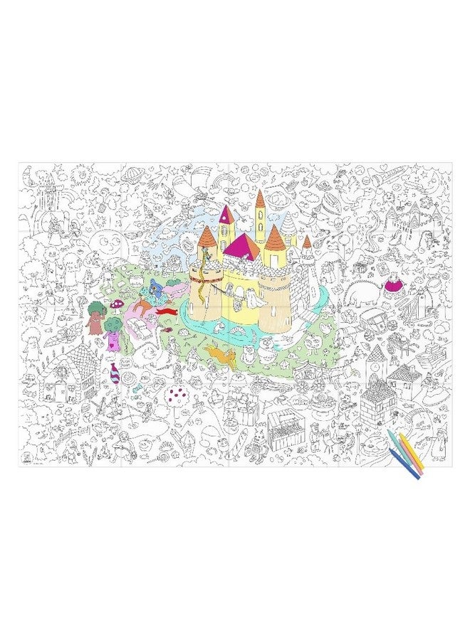 Omy Giant Coloring Poster, Castles Princesses Knights and Fairytales, 40 x 28 inches, Creative Play Fun for Kids, Adults, and The Whole Family. - Image 4