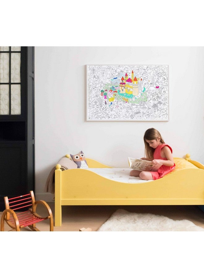 Omy Giant Coloring Poster, Castles Princesses Knights and Fairytales, 40 x 28 inches, Creative Play Fun for Kids, Adults, and The Whole Family. - Image 3