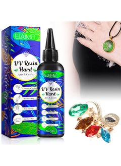 Elaimei UV Resin Hard Type Glue Ultraviolet Curing Acrylic Resin For DIY Jewelry Making Craft Decoration Transparent Solar Cure Sunlight Activated Resin For Resin Mold Casting And Coating 100G  - Image 1