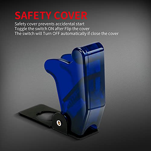 DaierTek 12V Blue LED Illuminated Toggle Switch with Safety Cover Guard 3 Pin ON Off Covered Lighted Toggle Switch Rocker Heavy Duty 20 AMP for Racing Automotive Motorcycle Car RV Truck -2pack - Image 5