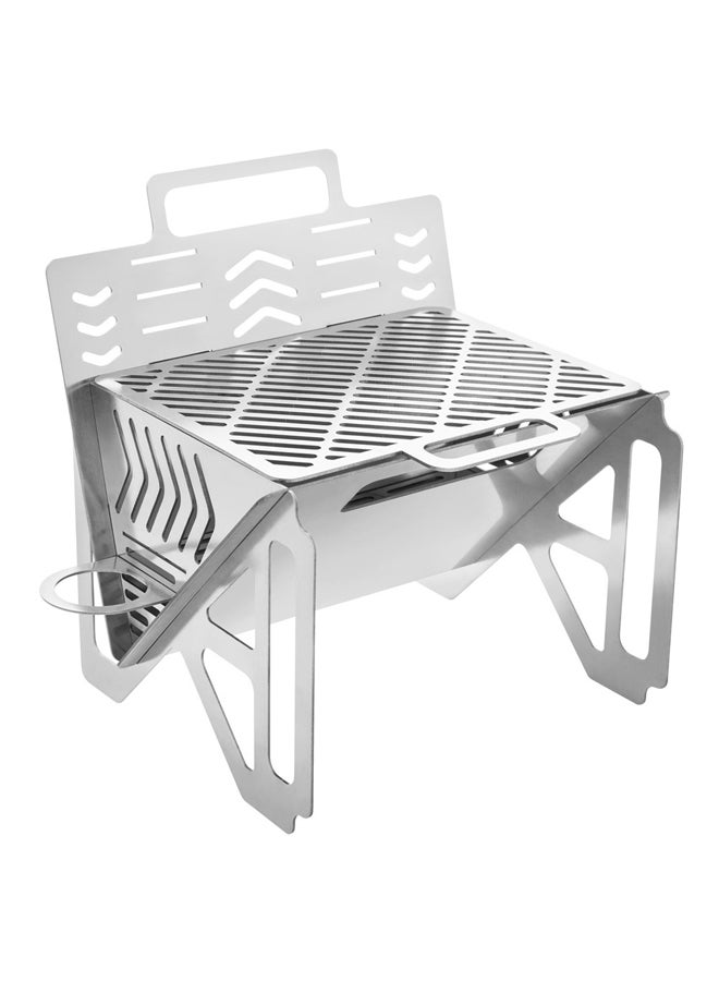 DPT موقد شواء محمول، موقد شواء فحم، فضي، حجم 27*20*24.5 سم - Image 1