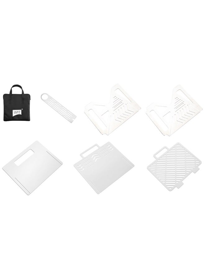 DPT موقد شواء محمول، موقد شواء فحم، فضي، حجم 27*20*24.5 سم - Image 3