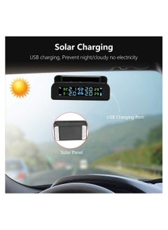 Generic Solar Tire Pressure Monitor, Tyre Pressure Monitoring System 22-87 Psi Mount on Windshield with 4 External Sensors Car Tire Real-time Wireless Auto Alarm System  - Image 3