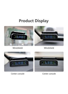 Generic Solar Tire Pressure Monitor, Tyre Pressure Monitoring System 22-87 Psi Mount on Windshield with 4 External Sensors Car Tire Real-time Wireless Auto Alarm System  - Image 2