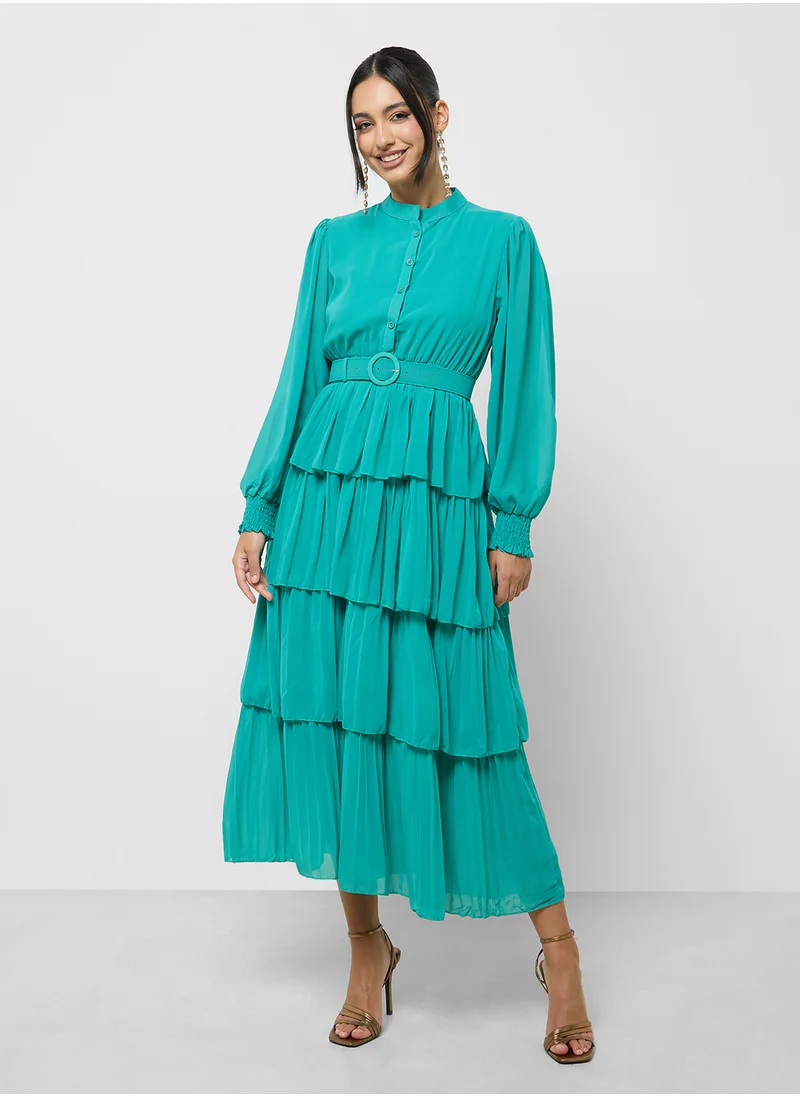 Khizana Puff Sleeve Layered Dress