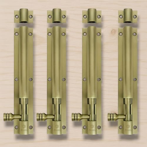 Atom 8 inch Aluminium Tower Bolt | Antique Finish | Home and Offices Doors and Windows Tower Bolt, TB001, Pack of 4 - Image 1