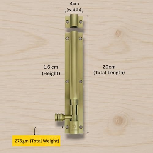 Atom 8 inch Aluminium Tower Bolt | Antique Finish | Home and Offices Doors and Windows Tower Bolt, TB001, Pack of 4 - Image 3