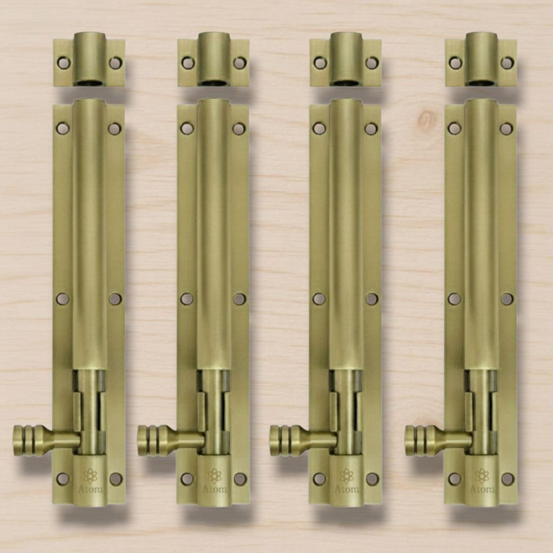 Atom 8 inch Aluminium Tower Bolt | Antique Finish | Home and Offices Doors and Windows Tower Bolt, TB001, Pack of 4 - Image 2