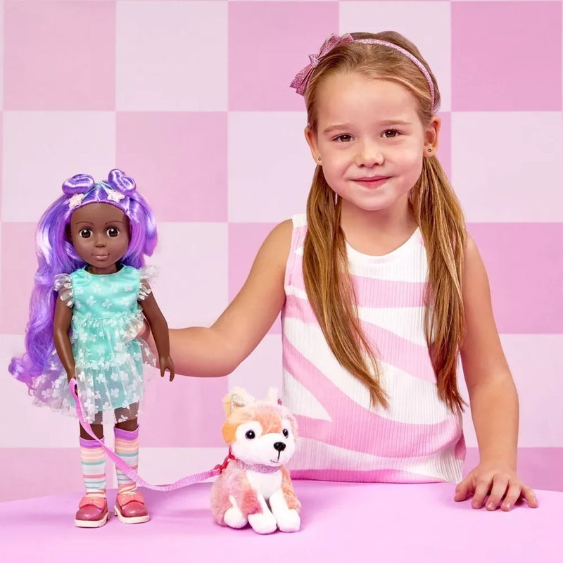 جليتر جيرل دميه العروسه نافي مع كلبها 14 بوصه - GG50901Z - Image 4