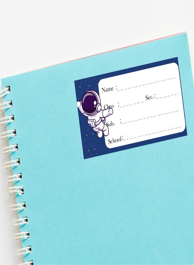 VISUALCREATION Visual Creation Note Books Stickers for Kids School Labels (Sticker Count 30) Astronaut-Themed Name Labels for Kids - Image 2