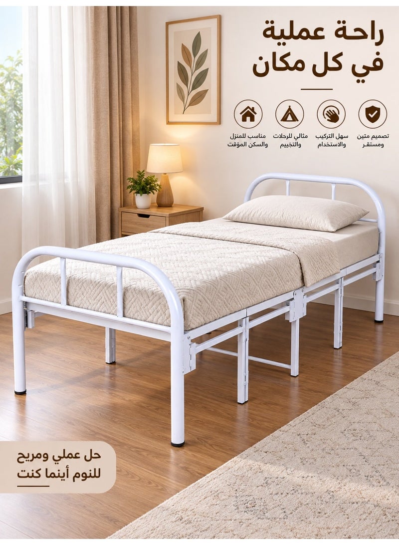 Miral Foldable Metal Bed – 90×190 cm – Practical & Durable Design - Image 5