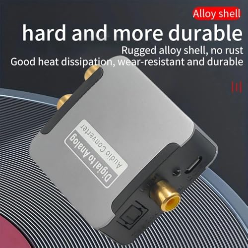 Microware Digital to Analog Audio Converter DAC Digital SPDIF Optical to Analog L/R RCA Converter Toslink to 3.5mm Jack Adapter for PS3 HD DVD PS4 Amp TV Home Cinema (Optical Cable Included) - Image 4