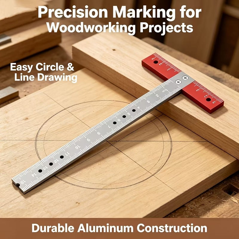 High Precision T Square Layout Ruler with Pencil for Woodworking and Renovation - Image 4