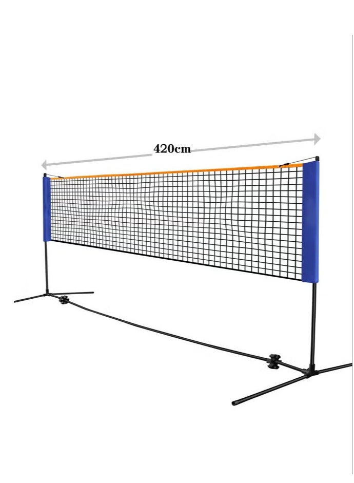 مجموعة شبكة تنس الريشة مع حامل/إطار حقيبة حمل محمولة قابلة للتعديل الارتفاع سهلة التركيب شبكة رياضية خارجية أو داخلية مع أعمدة - Image 2
