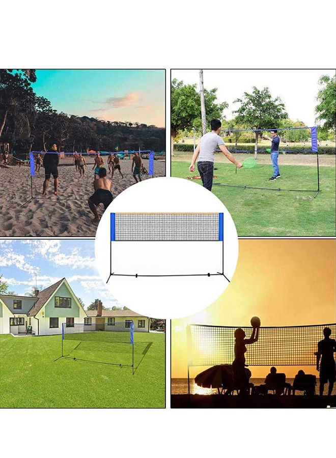 مجموعة شبكة تنس الريشة مع حامل/إطار حقيبة حمل محمولة قابلة للتعديل الارتفاع سهلة التركيب شبكة رياضية خارجية أو داخلية مع أعمدة - Image 3