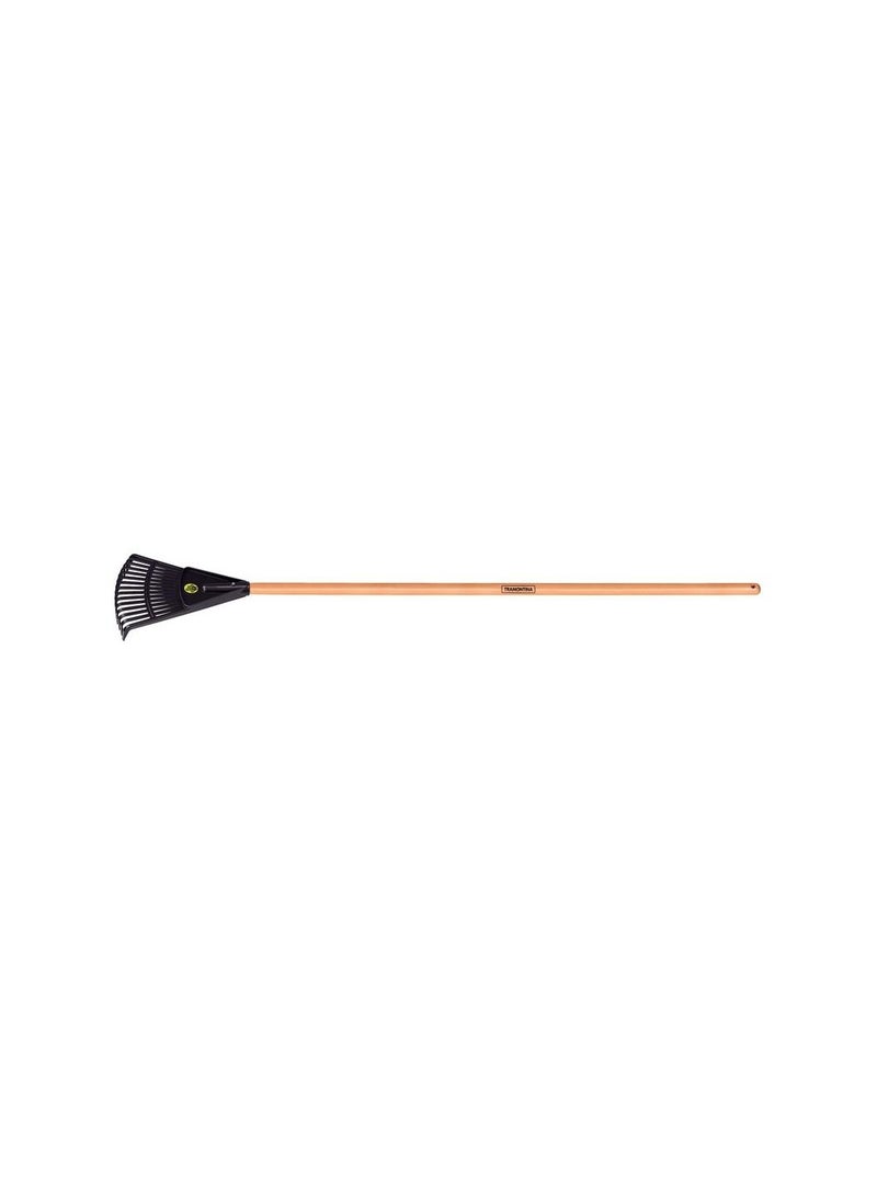 Tramontina 15 Teeth Black Polypropylene Garden Leaf Rake with 120cm Varnished-finish Wood Handle - Image 1