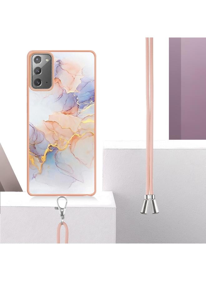 S-TOP Case For Samsung Galaxy Note20 Electroplating IMD TPU Phone Case with Lanyard - Image 3