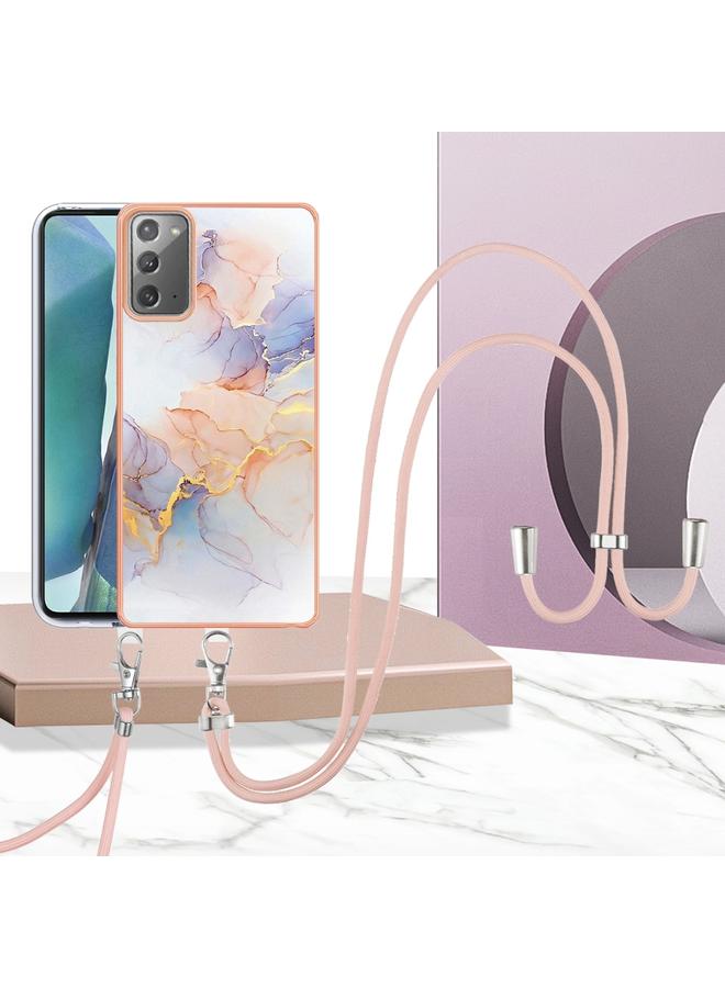 S-TOP Case For Samsung Galaxy Note20 Electroplating IMD TPU Phone Case with Lanyard - Image 2