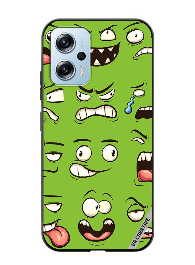 VR CREATIVE Protective Case Cover For Xiaomi Poco X4 GT Green Faces Design Multicolour - Image 1