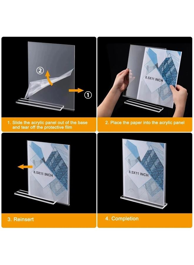 Sign Holder A4 Acrylic Sign Holder Double Sided Display Holder Stand Up Frame Tabletop Mount Libraries Schools and Retail Stores by Marketing Holders Tabletop Mount - Image 5