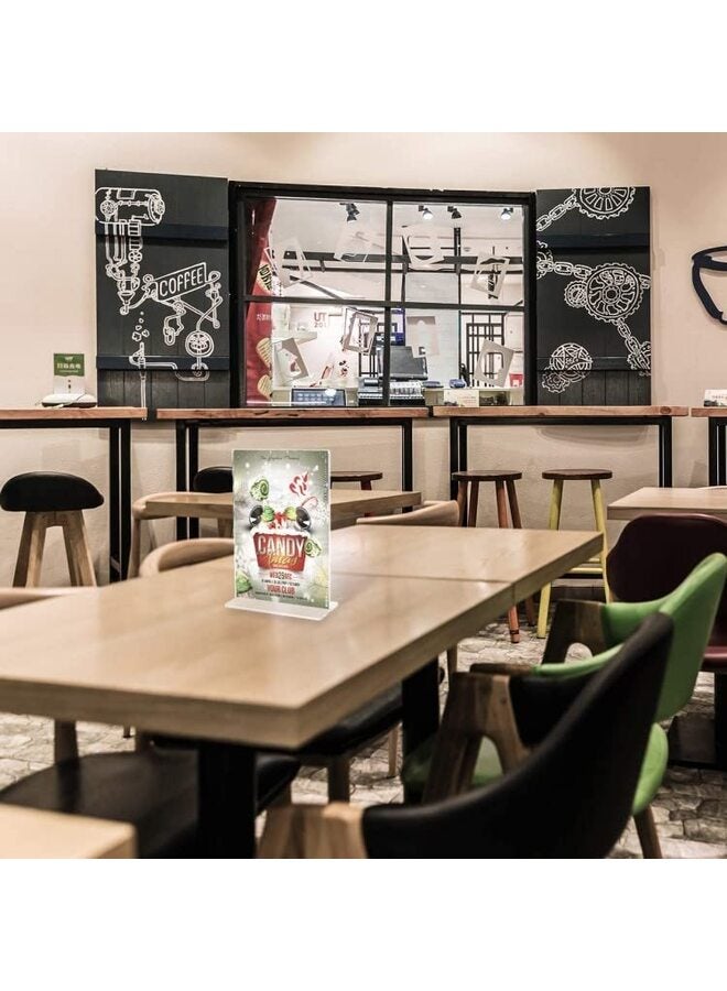 Sign Holder A4 Acrylic Sign Holder Double Sided Display Holder Stand Up Frame Tabletop Mount Libraries Schools and Retail Stores by Marketing Holders Tabletop Mount - Image 2