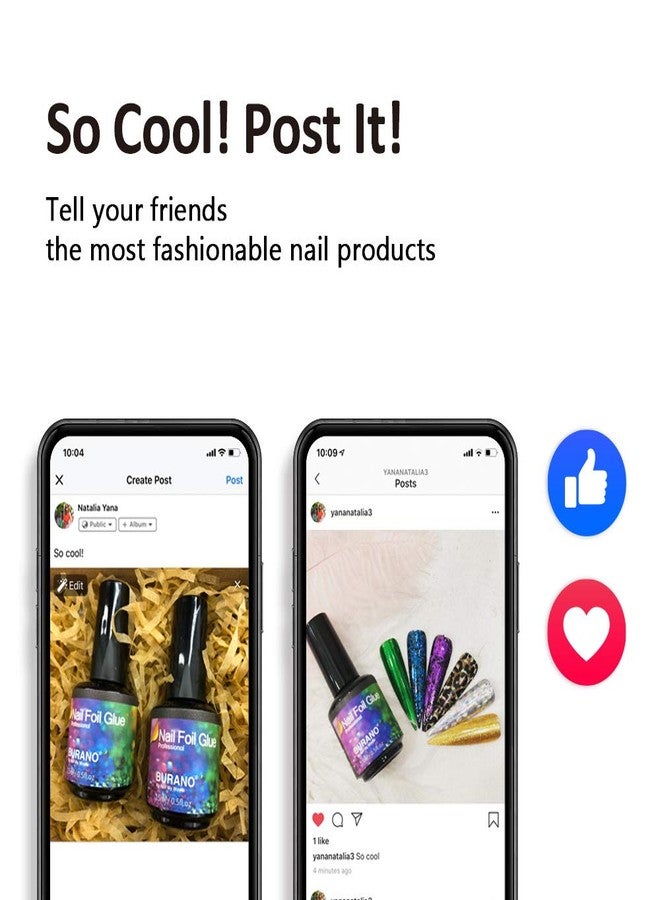 BURANO Nail Foil Glue Gel, with 40PCS Foil Sticker 15ML 2 Bottles Foil Gel, Nail Foils Nail Art Gel Nails Foil with Pen Designer Adhesive Transfer Nails Foil - Image 5