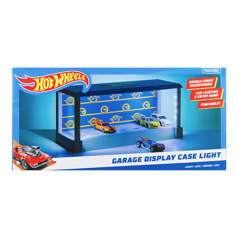 Paladone Hot Wheels Garage & Display Light - Officially Licensed Mattel Merchandise, Light Up Case Holds 7 Cars, Customisable Background, Gift for Collectors - Image 4