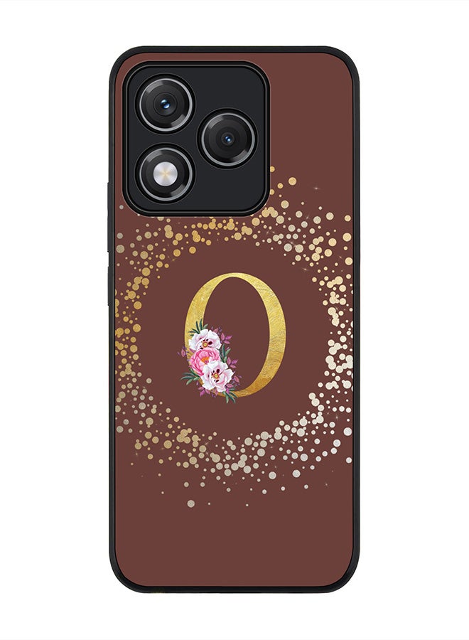 Stylizedd For Honor 400 Lite Case,Slim fit Camera Protection, Shockproof Thin Phone cover  - Custom Monogram Floral - O  (Brown )